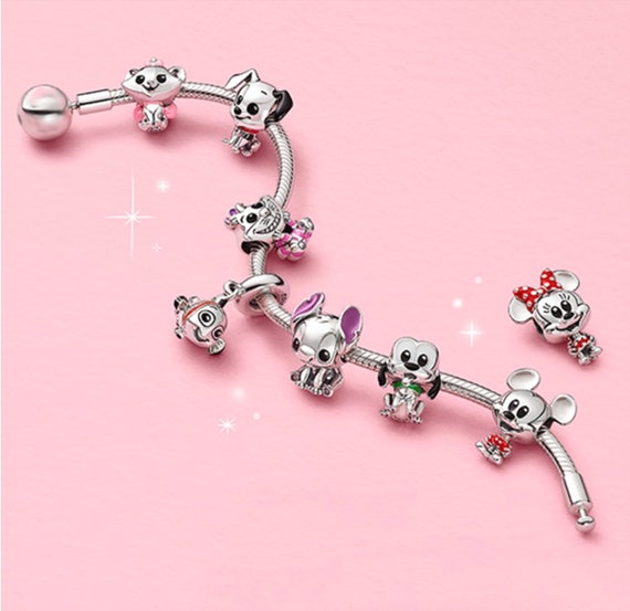 Mickey Mouse Disney Gold tone Charm Bead fits major European brand bracelets 