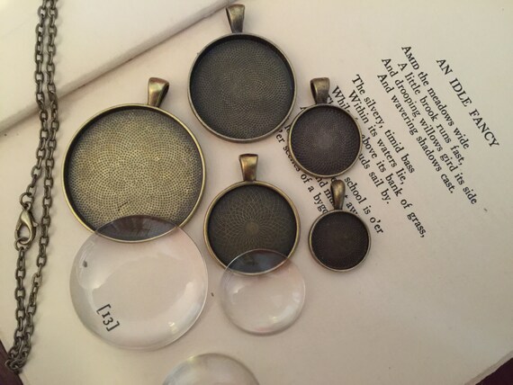 5 Complete Diy Pendant Necklace Kits Round Sample Size Blank - Diy Photo Pendant 5 Complete Diy Pendant Necklace Kits Round Sample Size Blank - Diy Photo Pendant