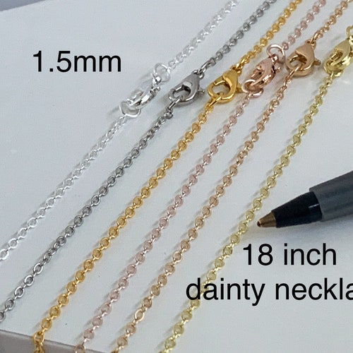6 1.5 Mm Silver Chain Necklace 18 