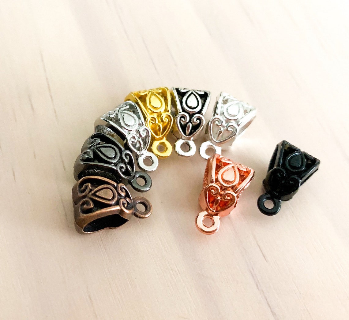 Necklace Bail jewelry finding Large ribbon Bail LARGE 13 x 8 Etsy