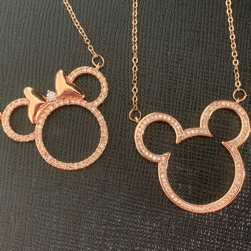 Mickey mouse rose gold necklace new arrivals
