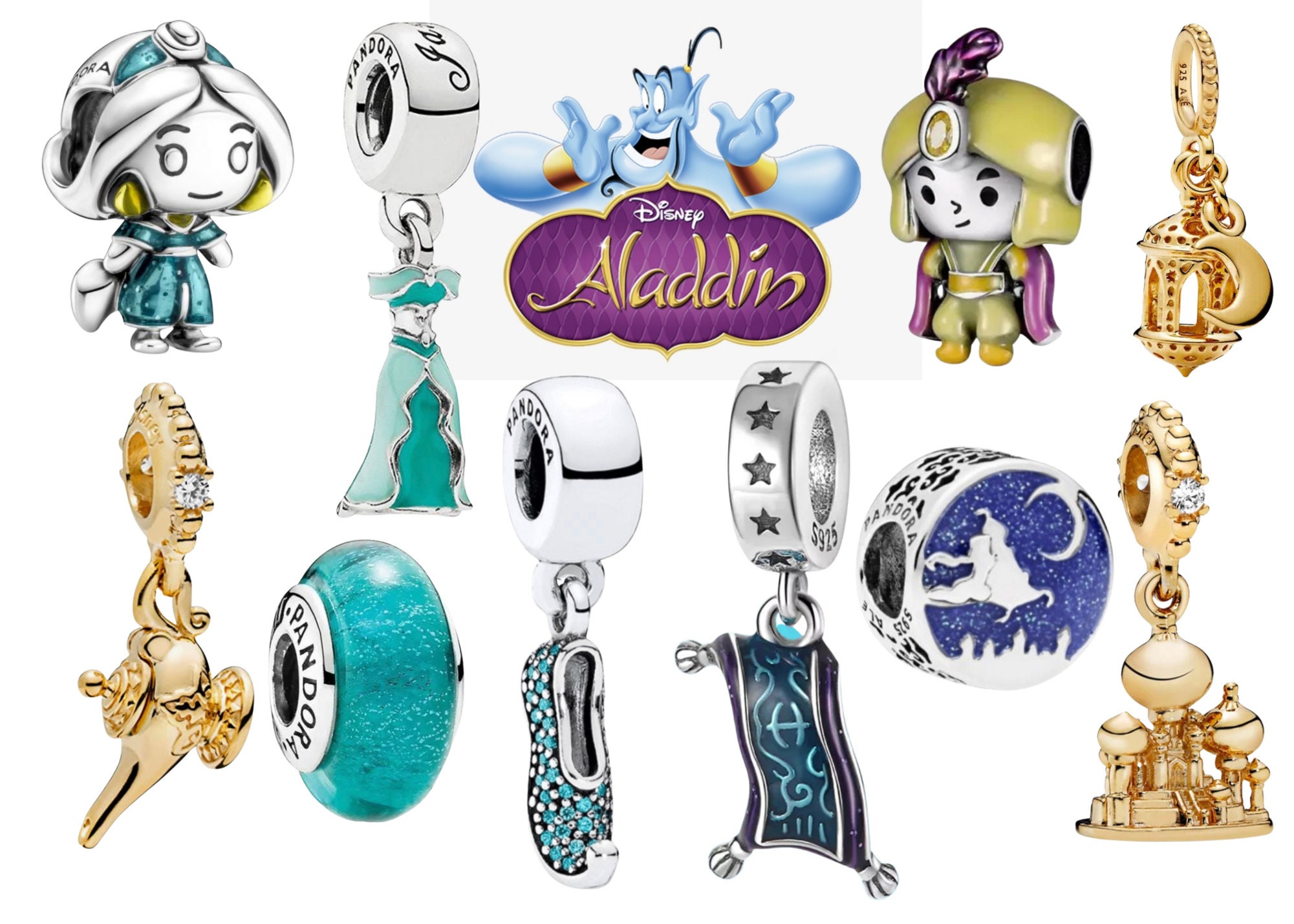 新品本物 ジーニー ジャスミン イン ザ ダーク チャーム プリンセス アラジン グロー Pandoraディズニー チャーム