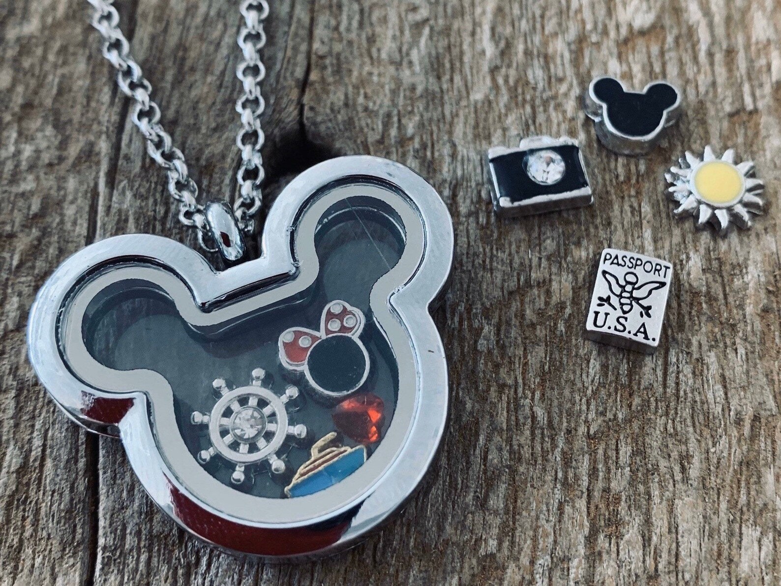 Disney Cruise Mickey Mouse Necklace floating locket necklace Etsy