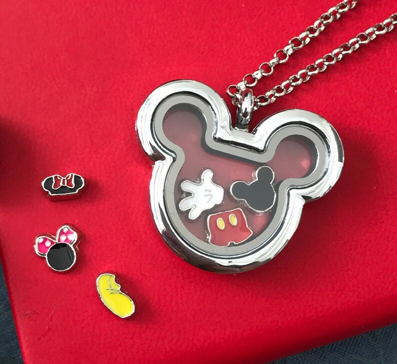 Mickey Mouse Disney Necklace Locket Minimal Jewelry Perfect Etsy