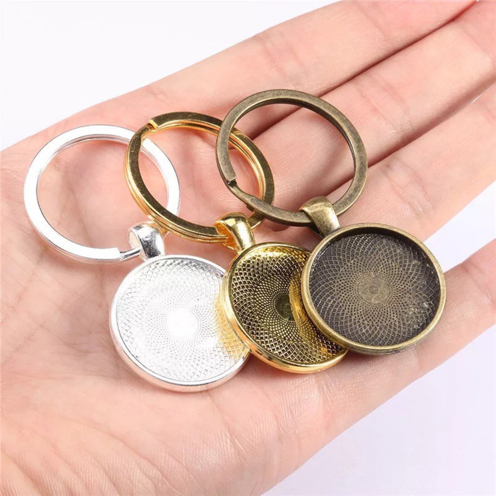 Key Chain Making Supplies Round 1 Inch Blank Settings for Etsy