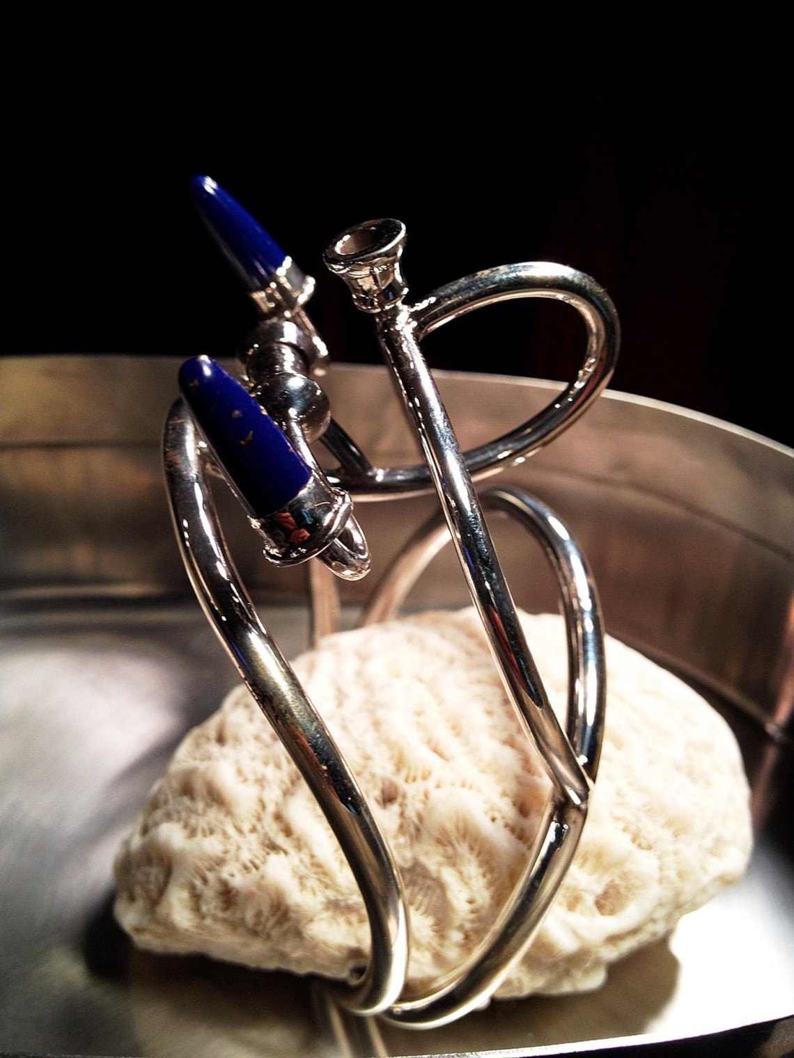 Lapis Bracelet of the Minotaur...ooak Handmade Sterling Silver Bracelet of Legend With Lapis ...