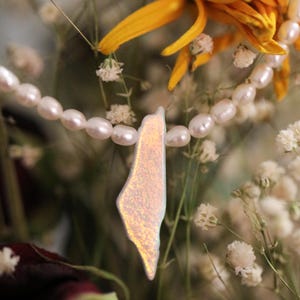 Pearl Palestine Opal Necklace | Gaza Sea Inspired Pendant | Al-Mawj الموج