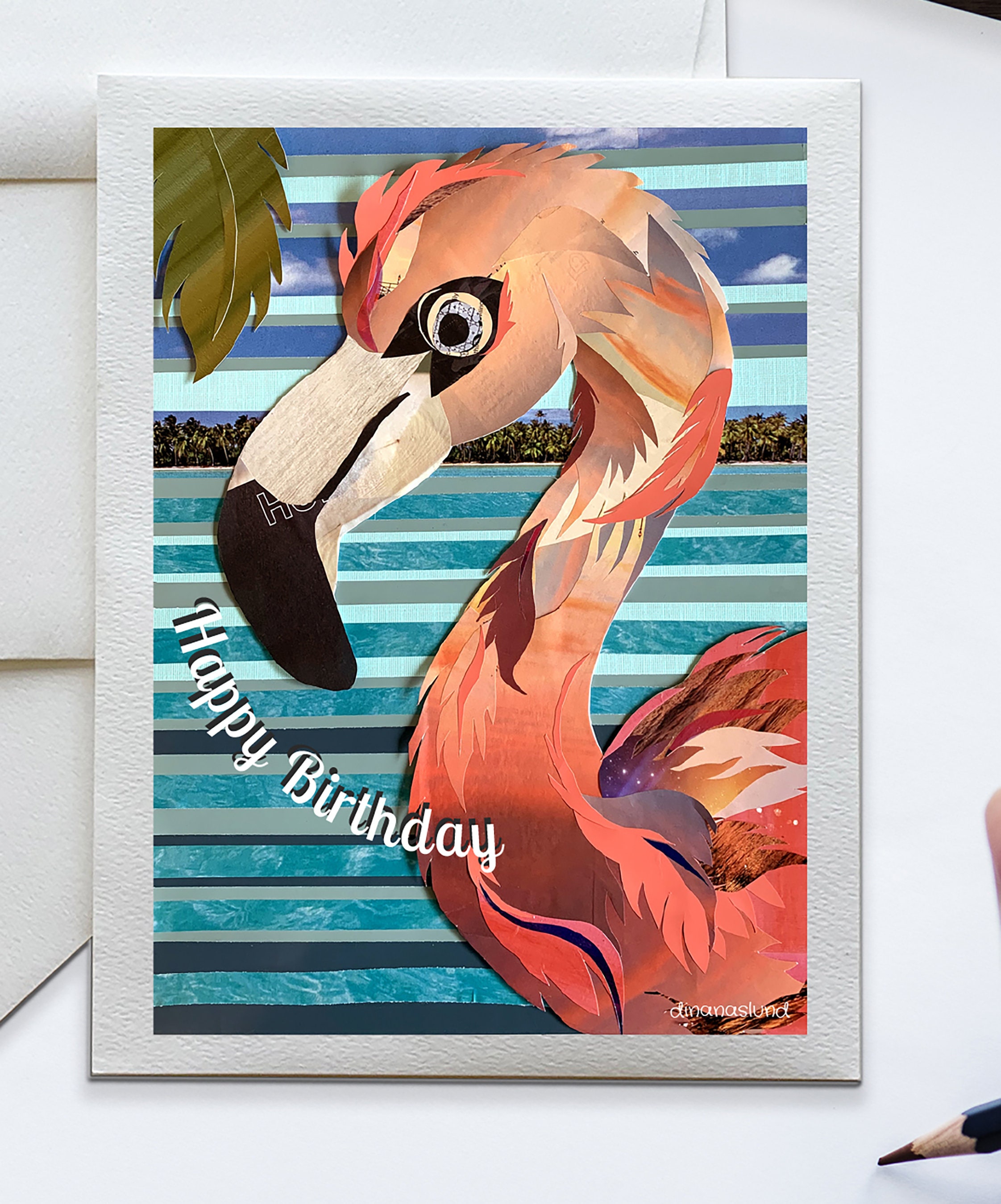 Flamingo Karte alles Gute zum Geburtstag Flamingo | Etsy