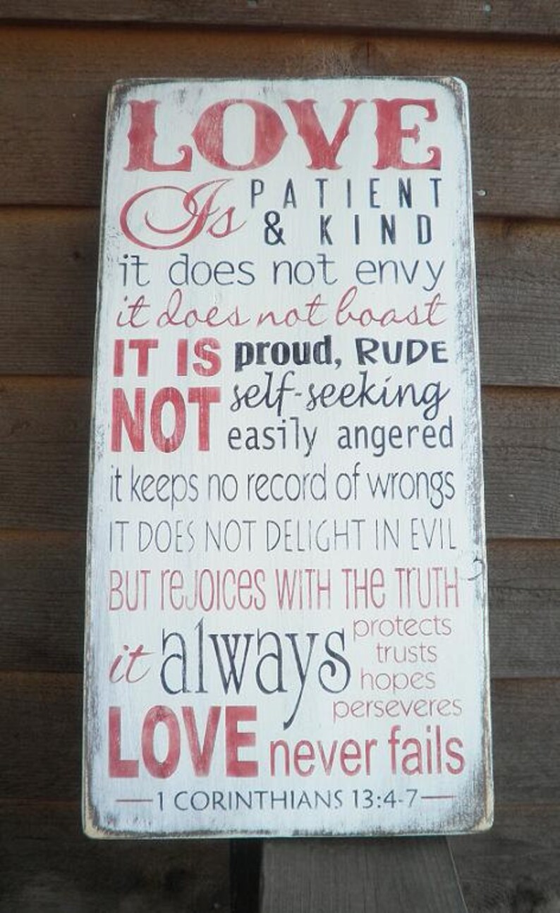Love is Patient love is kind. 1 corinthians 13:4-7 Love | Etsy