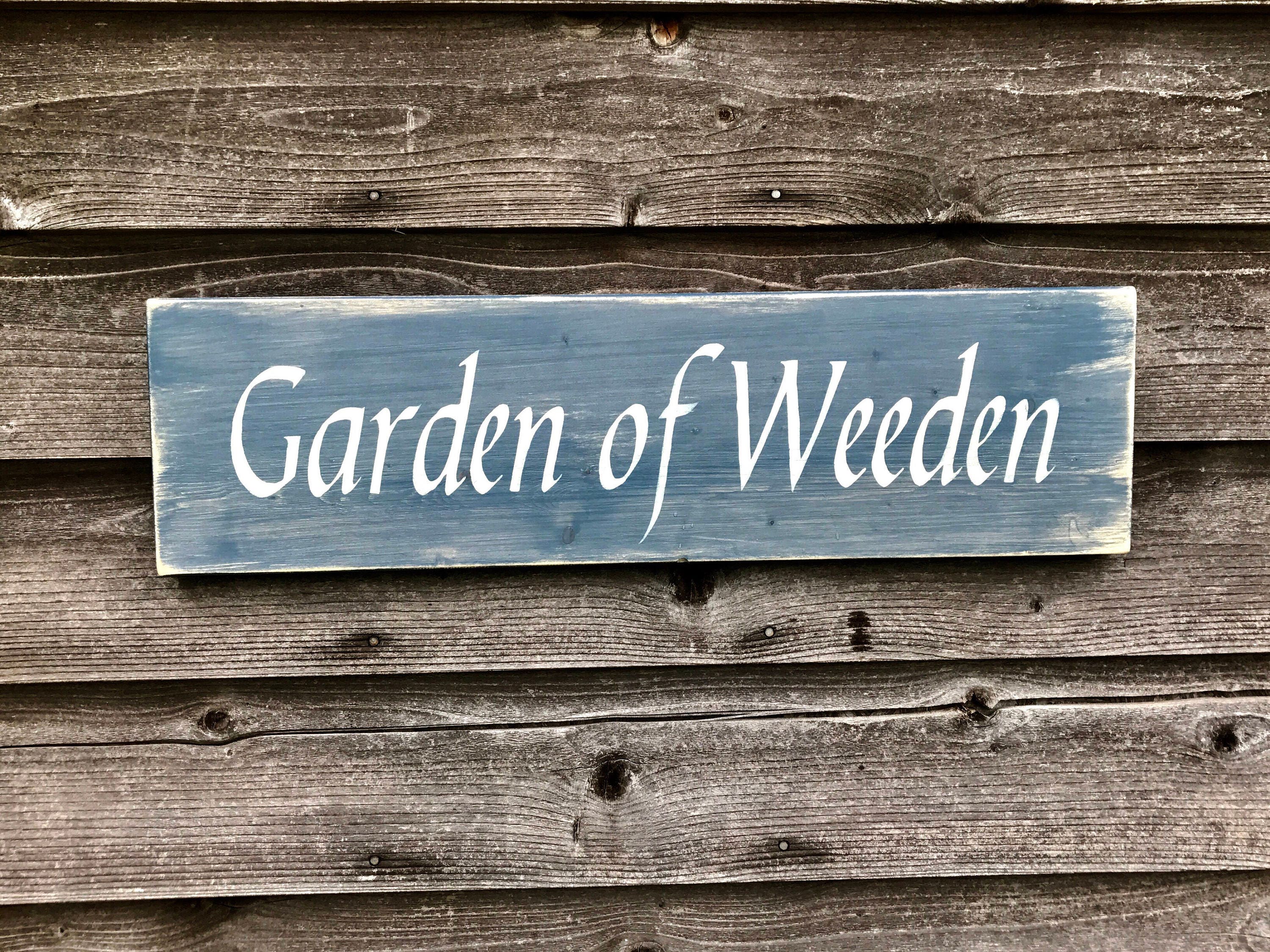 Hand painted garden sign wood sign garden decor primitive Etsy