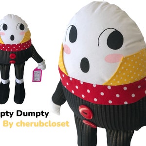 Muñeco de tela de algodón del personaje de cuento Humpty Dumpty. Muñeco Humpty Dumpty.