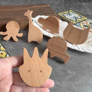 Pomelli per mobili in legno a forma di animali – Stelle, Luna, Giraffa, Gatto, Polpo XBYZ001