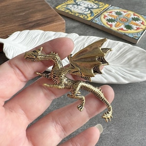 Handmade Dinosaur Brass Single Hole Cabinet Knob Pull - Jurassic Retro Style Cabinet Hardware XBYZ055