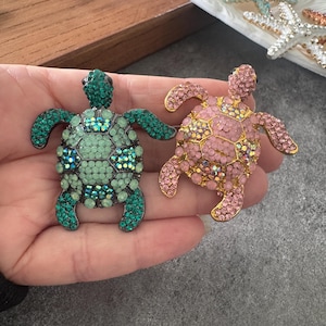 Diamond Encrusted Sea Turtle Cabinet Knob Pull – Alloy Hardware (43x47mm)-XBYZ043