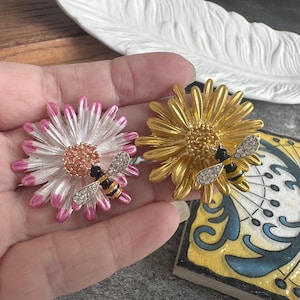 Sonnenblumen-Bienen-Schrankknopfgriff – Metallbeschläge (36 x 36 mm)-XBYZ145