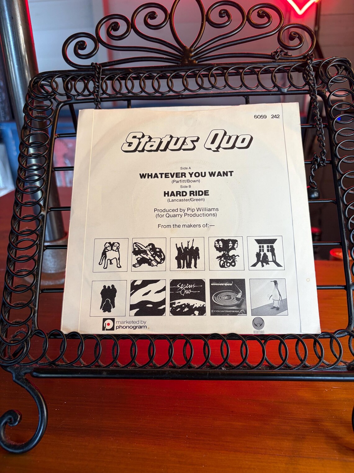 Status Quo Whatever You Want 7” Vinyl Single Vintage Record, foto 2 de 5