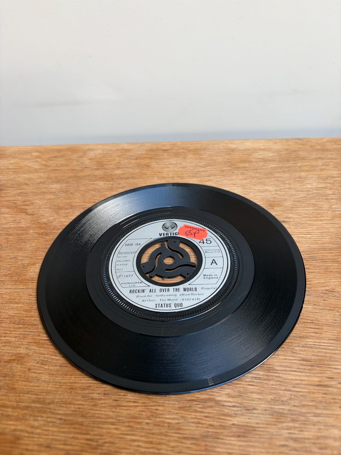 Status Quo Rockin All Over The World 7” Vinyl Single Vintage Record, foto 4 de 5