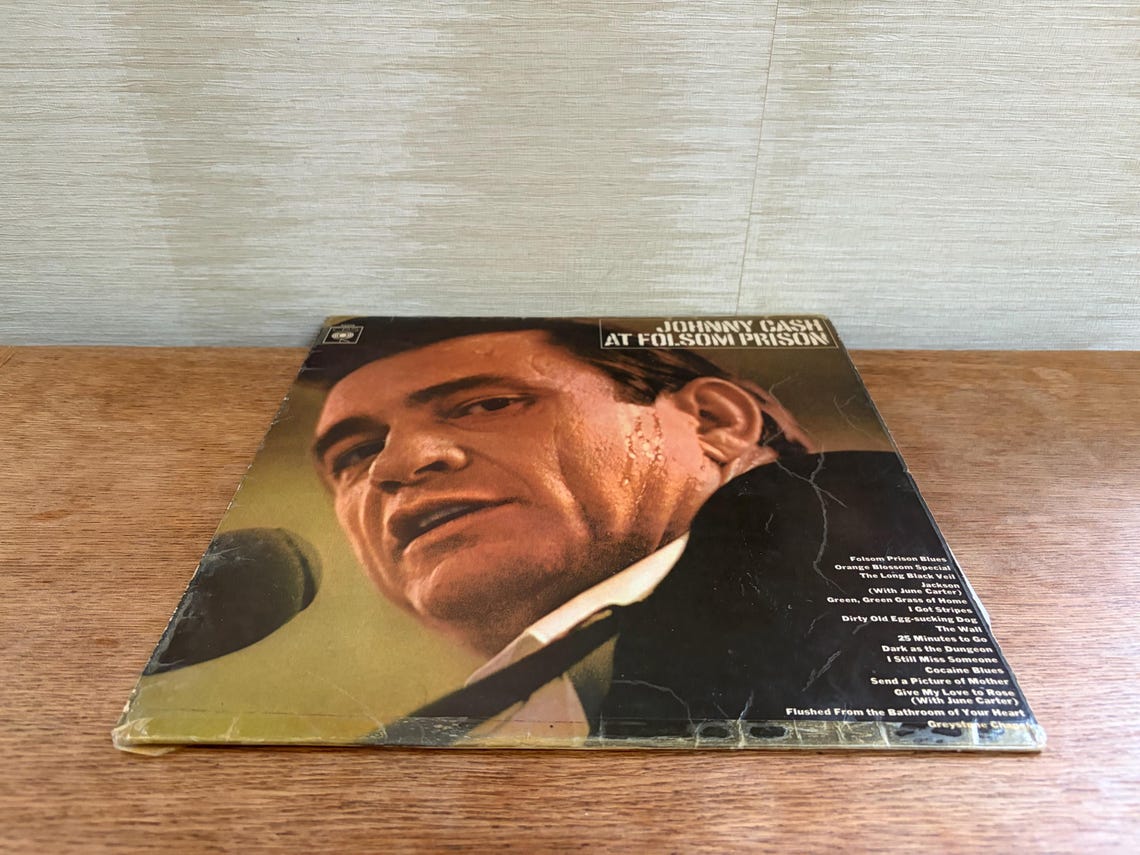 Johnny Cash At Folsom Prison LP Album Vinyl Vintage 1968 Country Record S 63308, foto 3 di 5