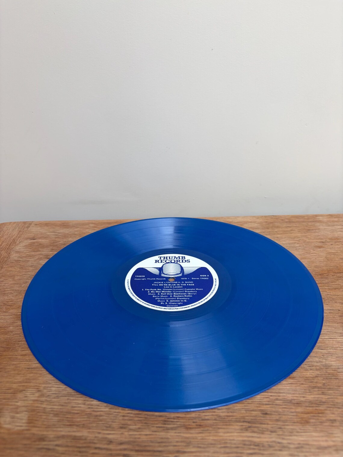 Jackie Lynton’s Happy Days Band Till We’re Blue In The Face LP Album Blue Vinyl 1979 Vintage Record TR002, foto 4 di 5