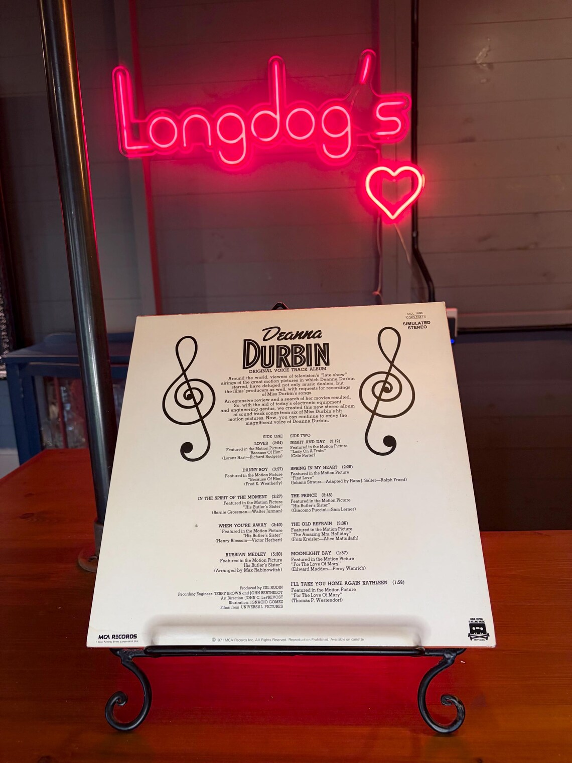 Deanna Durbin Movie Songs LP Album Vinyl 1971 Vintage Soundtrack Record MCL 1668, foto 2 di 5