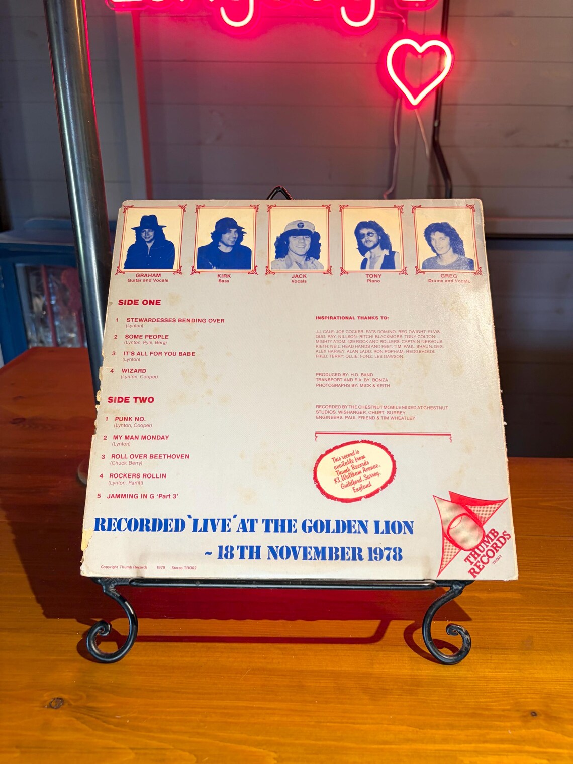 Jackie Lynton’s Happy Days Band Till We’re Blue In The Face LP Album Blue Vinyl 1979 Vintage Record TR002, foto 2 di 5