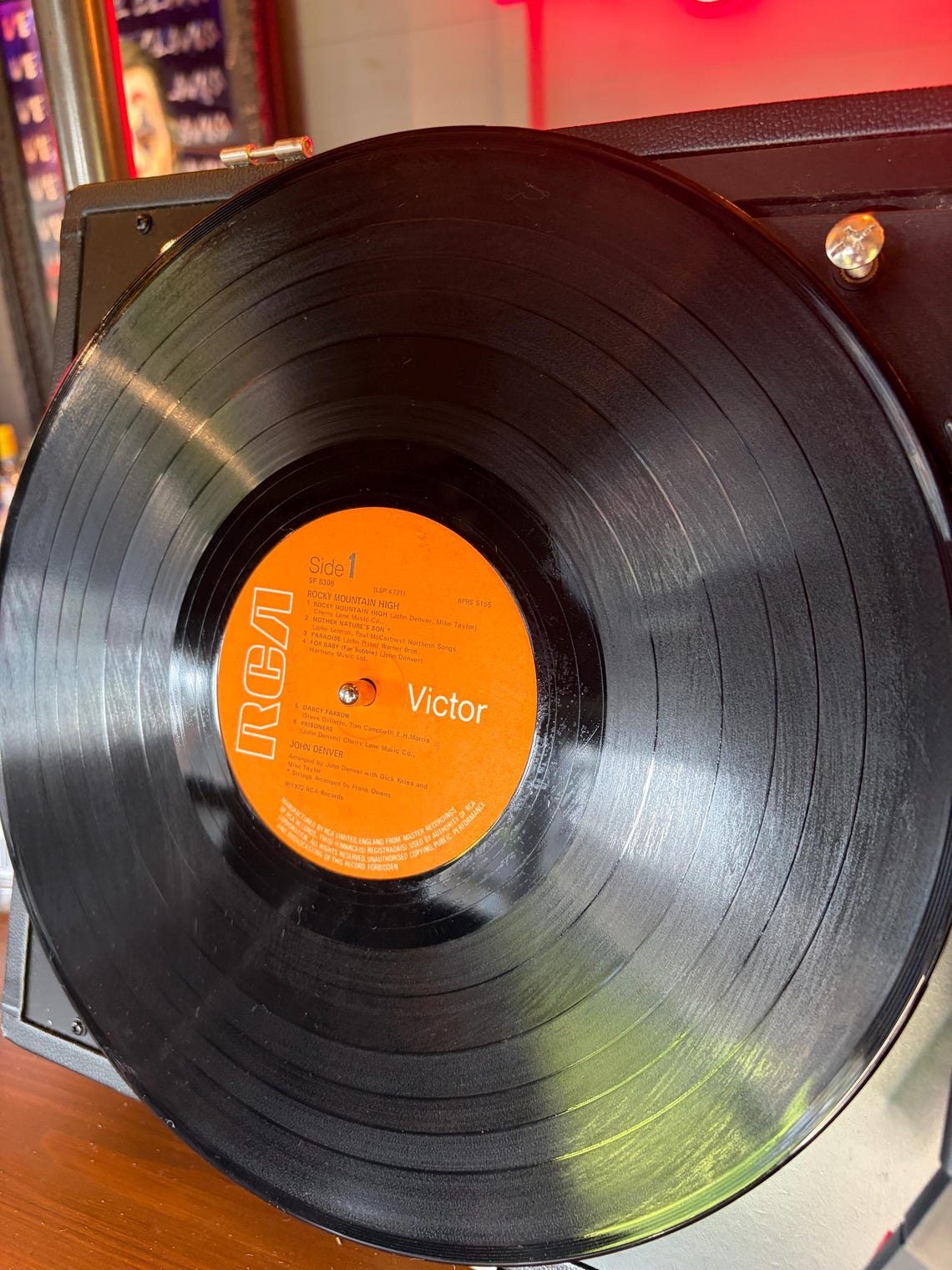 John Denver Rocky Mountain High LP Album Vinyl 1972 Vintage Record SF 8308, foto 4 di 5