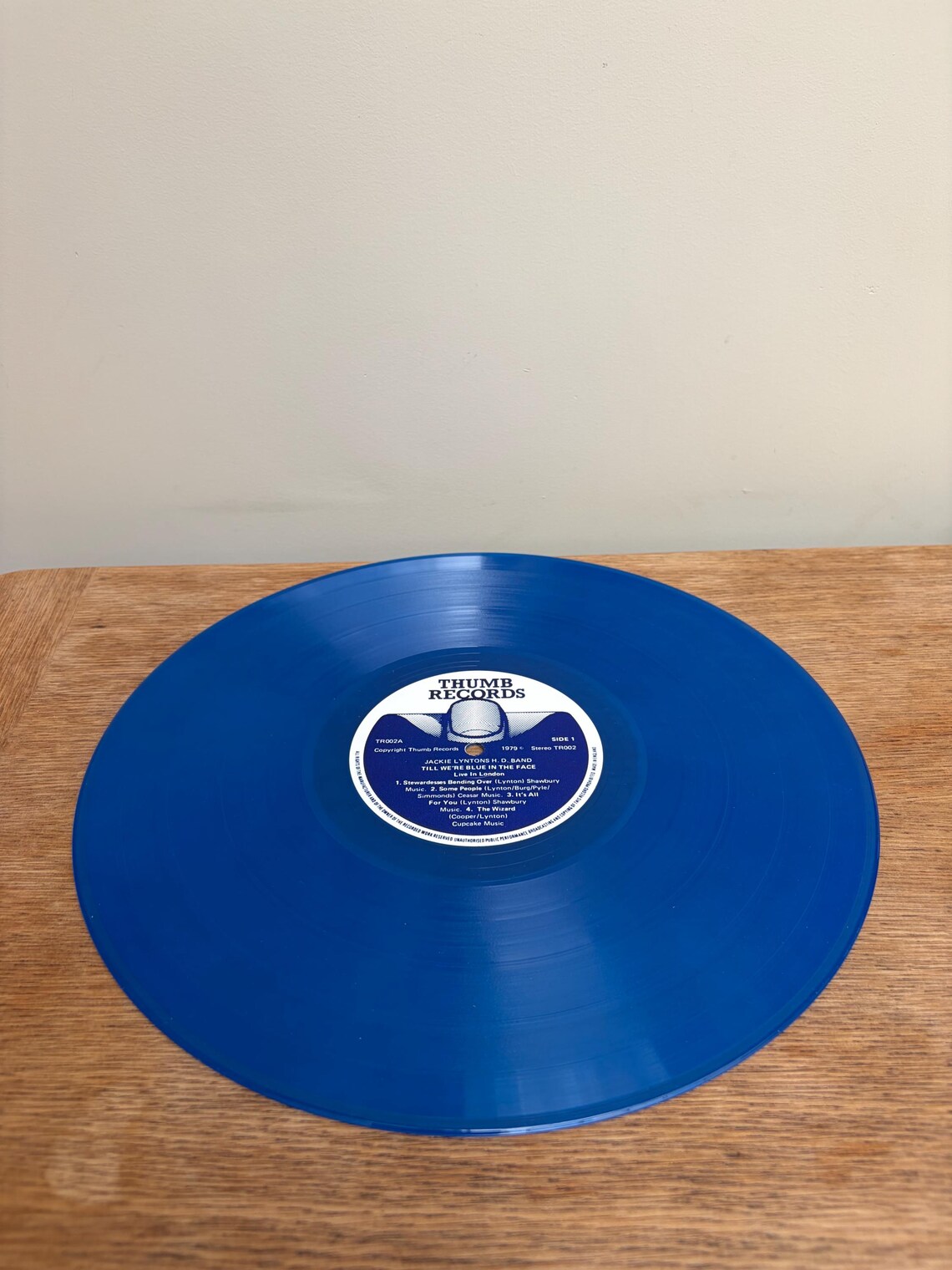 Jackie Lynton’s Happy Days Band Till We’re Blue In The Face LP Album Blue Vinyl 1979 Vintage Record TR002, foto 3 di 5