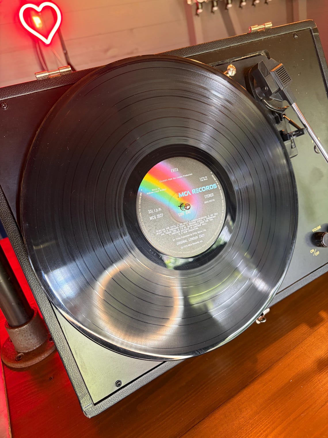 Evita Andrew Lloyd Webber LP Album Musical Vinyl 1978 Vintage Soundtrack Record MCG 3527, foto 4 di 5