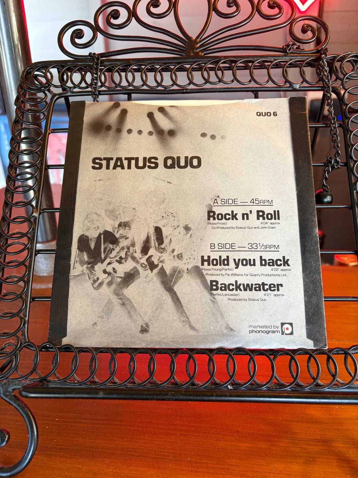 Status Quo Rock N Roll 7” Vinyl Single Vintage Record, foto 2 de 5