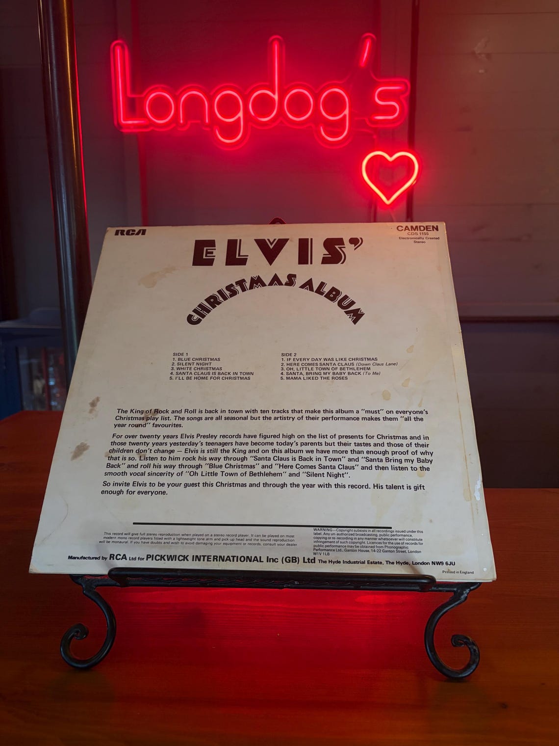 Elvis Christmas Album LP Vinyl 1970 Vintage Record CDS 1155 RCA, foto 2 di 5