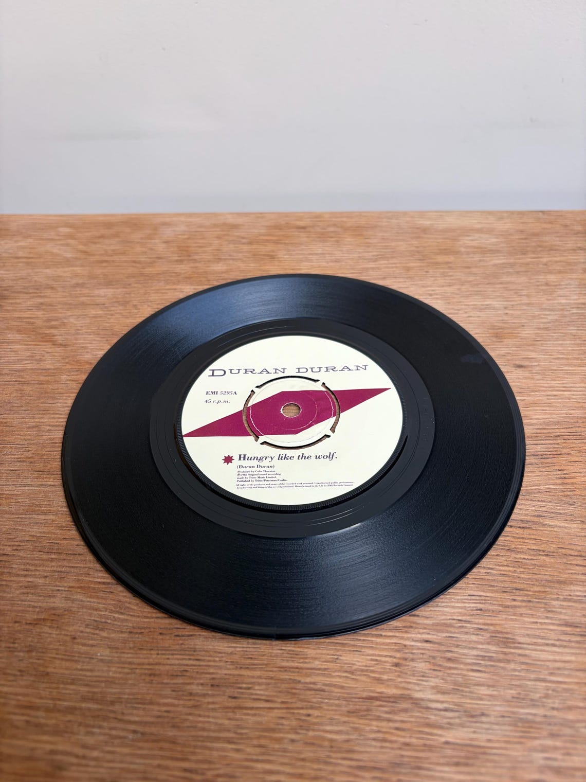 Duran Duran Hungry Like The Wolf 7” Vinyl Single Vintage Record, foto 4 de 5