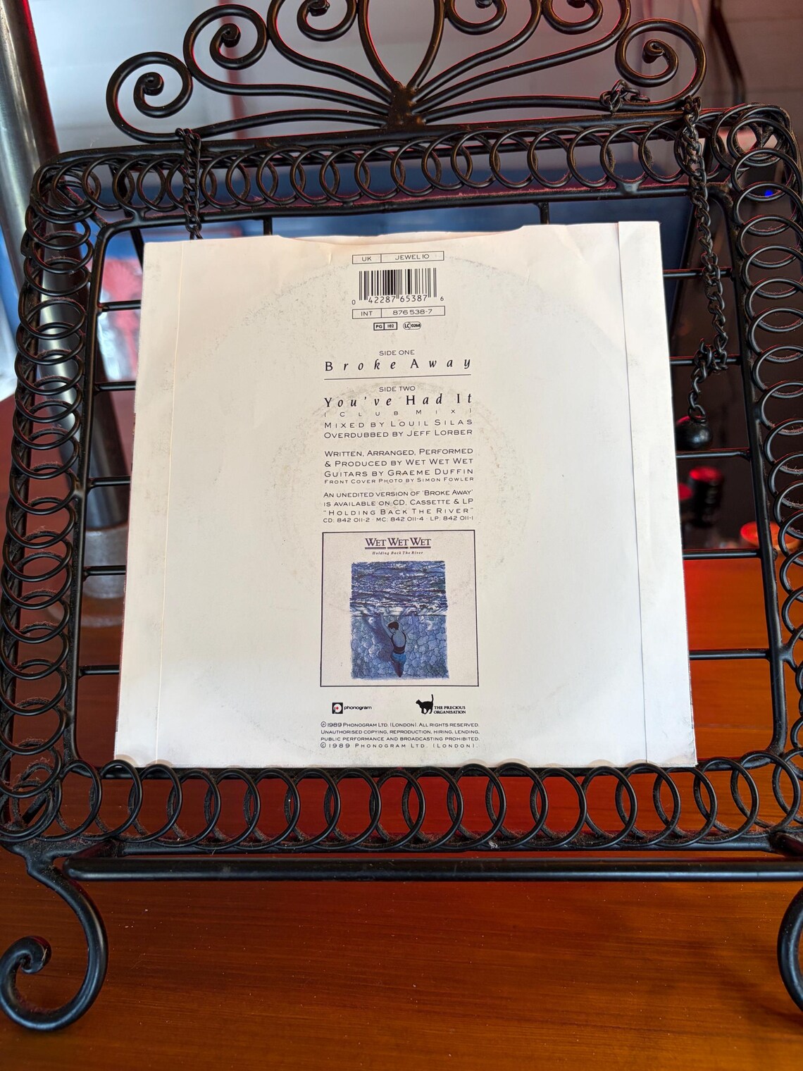 Wet Wet Wet Broke Away 7” Vinyl Single Vintage Record, foto 2 de 5