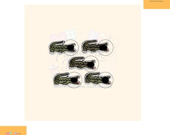 Juego de 5 parches con cabeza de cocodrilo: mini insignias bordadas para planchar o coser, apliques de animales verdes.