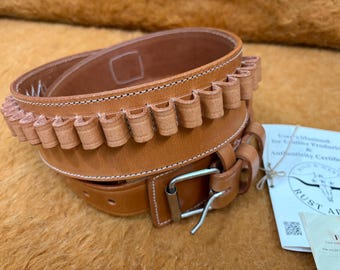 Handgefertigter Leder-Patronengürtel, Ammo Loops im Western-Stil, Custom Fit-Halter