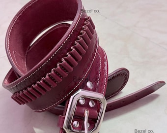 Handgefertigter Leder-Patronengürtel, Ammo Loops im Western-Stil, Custom Fit-Halter