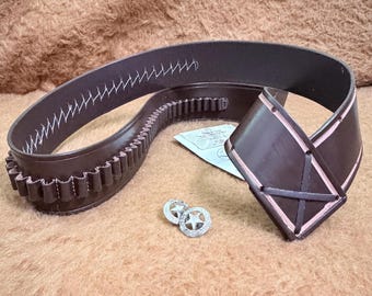 Handmade leather cartridge belt,Belt slide cartridge carrier,Leather ammo belt,Leather cartridge holder,Cartridge belt slide ammo loops