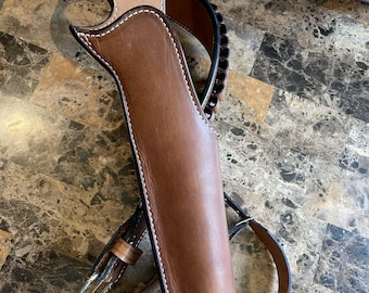 Mare’s Leg Holster with Belt – Handmade 18" Western Leather Rig Fits Henry, Rossi, Chiappa Fast Draw Cowboy Holster Single Action S&W SAAS