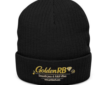 Gorro de punto acanalado (bordado)