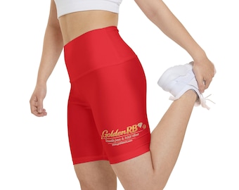 Pantalones cortos deportivos de mujer con logo GoldenRB / Pantalones cortos de ciclismo deportivos rojos