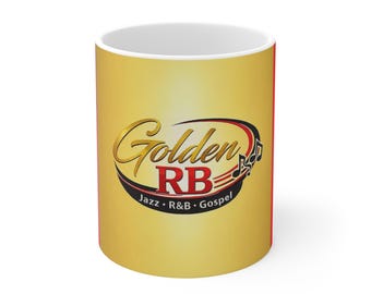 Taza GoldenRB de 11 oz para amantes de la música jazz, R&B y gospel