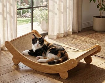 Rascador de sisal para gatos: moderno rascador y cama para gatos, protector de sofá curvo para gatos de interior, cama para gatos y gatitos.