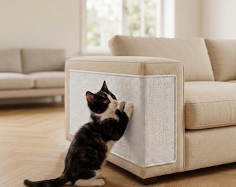Cat Scratch Mat - Self-Adhesive Trimmable Cat Scratching Carpet, Couch Protector, Cat Furniture Guard, Sisal Cat Scratcher, Chair Protector
