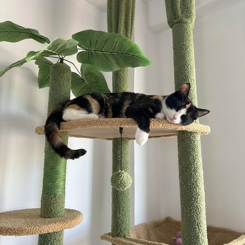 Floor to Ceiling Cat Tree - Tall Adjustable Cat Climbing Tower, Compact ...