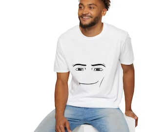Smirking Roblox Men T-Shirt | Minimal Meme Face Tee