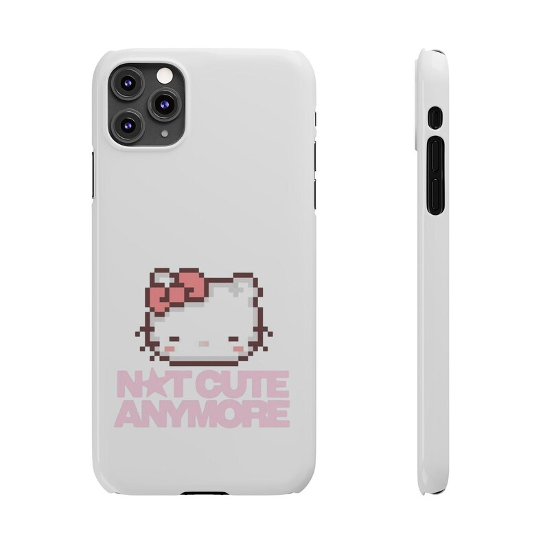 Slim Pixel-telefoonhoesje Hello kitty | Tekst 'Niet meer schattig' afbeelding 9