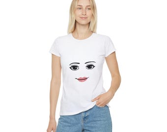 Roblox dames-T-shirt | Eenvoudige afbeelding voor ogen en lippen