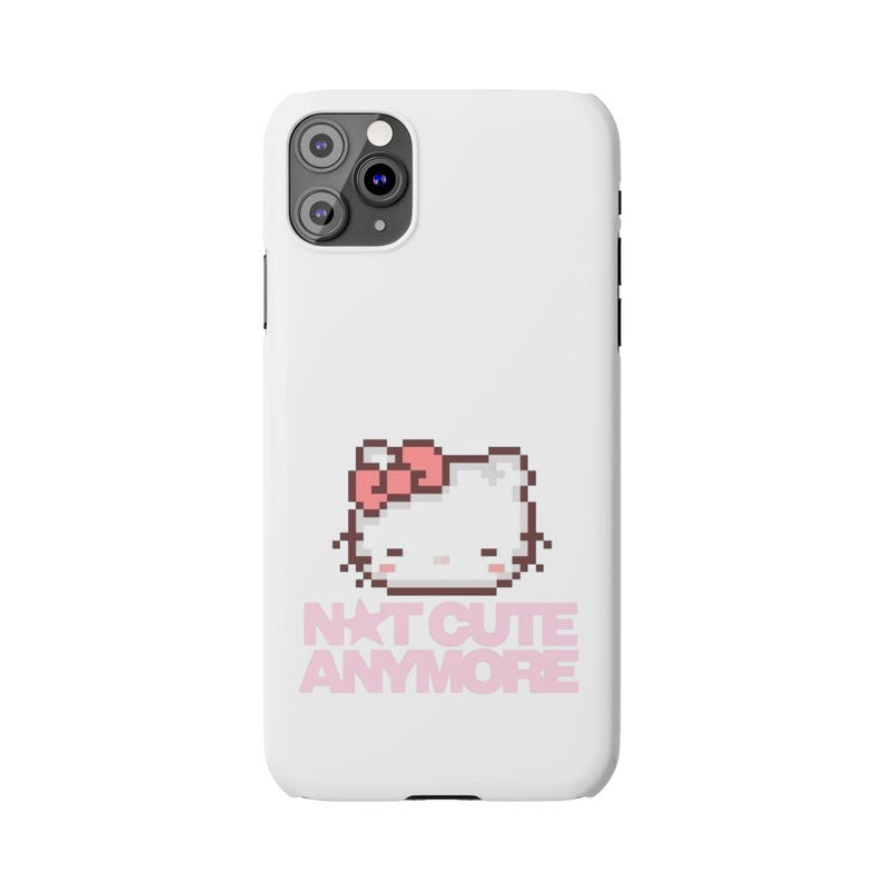 Slim Pixel-telefoonhoesje Hello kitty | Tekst 'Niet meer schattig' afbeelding 10