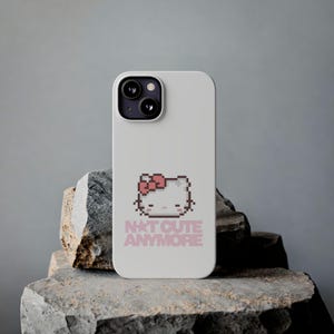 Slim Pixel-telefoonhoesje Hello kitty | Tekst 'Niet meer schattig' afbeelding 16