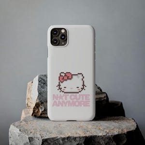 Slim Pixel-telefoonhoesje Hello kitty | Tekst 'Niet meer schattig' afbeelding 13