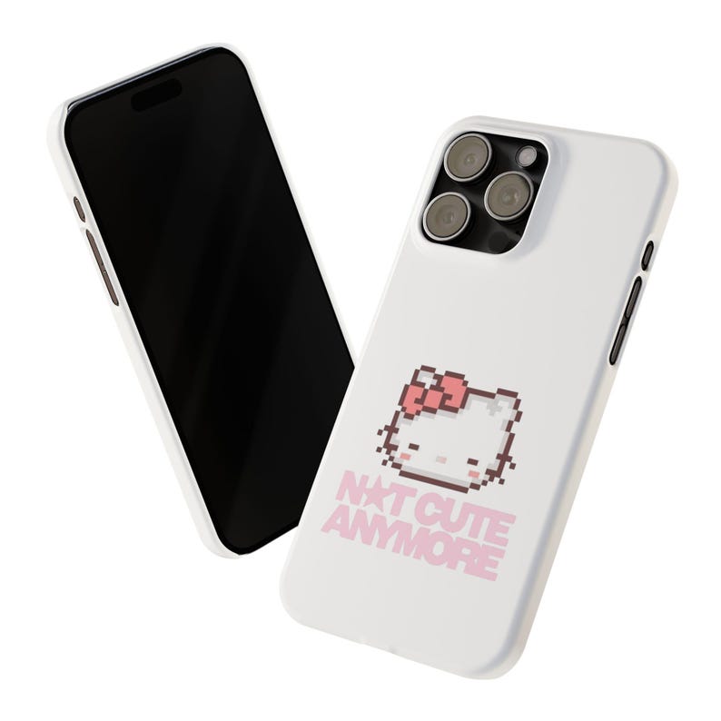 Slim Pixel-telefoonhoesje Hello kitty | Tekst 'Niet meer schattig' afbeelding 20